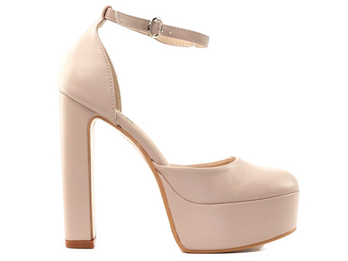 Beige nackte plateau stilettos - beige,