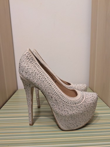 Damen high heels beige strass - heels,