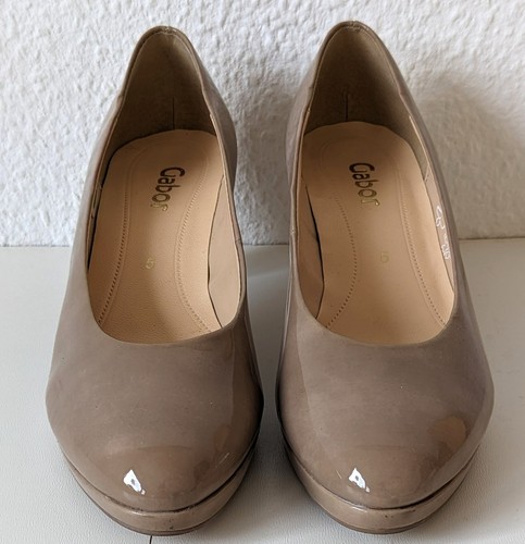 Schöne lack pumps - lack, beige,