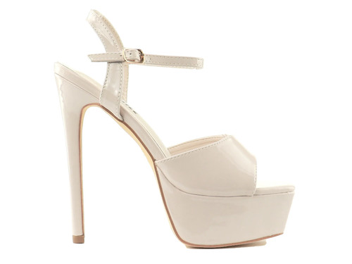 Beige damen plateau sandalen - plateau,