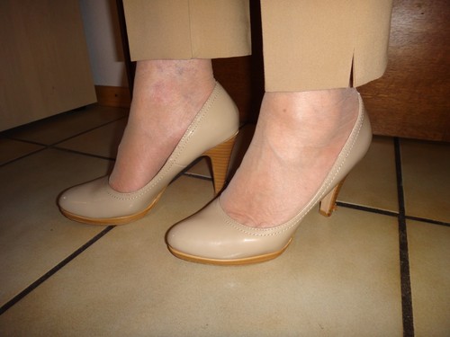 Beige buffalo lack high - beige, heels
