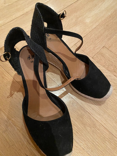 Plateau schuh bast schwarz - bast,